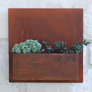 Jardinière carrée industrielle en acier corten avec finition patinée rouille Pots de fleurs et jardinières de qualité supérieure - Product Image 5