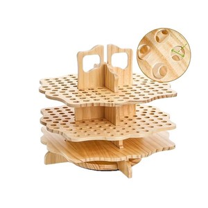 Présentoir transfrontalier pour pinceaux et stylos, support de rangement de bureau pour aquarelles avec base rotative, en bois - Product Image 3