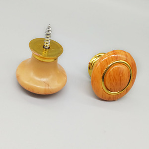 Wood Grain Round Cabinet Knob Self Tapping <b>Screw</b> Furniture <b>Handle</b> for Drawer Cupboard <b>Door</b> - Product Image 2