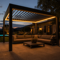Jiake Aluminium-Lamellenpergola mit Motorisiertem Dach und Integrierten LED-Leuchten für Hinterhof, Garten, Terrasse, Villa, CE SGS OEM