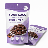 Sachet Mylar personnalisé imprimé, refermable, de qualité alimentaire, pour noix, chocolat, bonbons et snacks