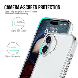 <span class=keywords><strong>Coque</strong></span> de téléphone antichoc transparente hybride en PC rigide et TPU avec boutons électroniques pour <span class=keywords><strong>iPhone</strong></span> 17 16 Pro Max 15 Pro 14 Plus 13 12 <span class=keywords><strong>11</strong></span> - Product Image 3