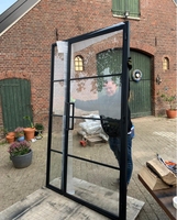 Puertas Francesas Abatibles de Vidrio Templado Doble Low-e, con Entrada de Estilo Swing, Color y Tamaño Personalizados de Fábrica