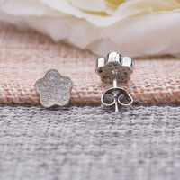925er Sterling Silber Blumen-Ohrringe mit Zirkonia – Einzigartiger Schmuck