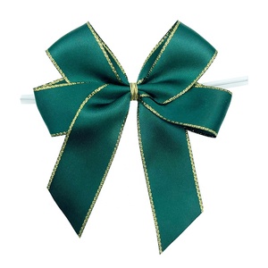 E-Magic, venta al por mayor, cinta de satén preatada personalizada, decoración de lazo, borde dorado, cintas de embalaje, lazo con corbata torcida - Product Image 3