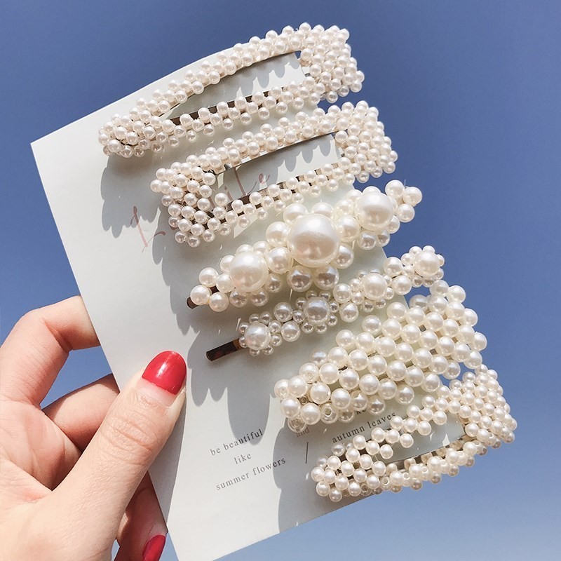 В Корейском стиле модные стили акрил имитация жемчуга для женщин заколки Элегантные для женщин и девушек, волосы на заколках для наращивания для волос зажимы для волос аксессуары для волос