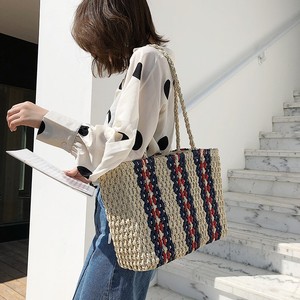 Sac à main tissé en <span class=keywords><strong>osier</strong></span> pour femmes, sacs en paille de plage, fourre-tout décontracté en rotin pour dames, grande capacité, nouvelle collection - Product Image 5