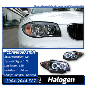 ไฟหน้า Phares E87 สำหรับรถ BMW ซีรีส์ 1 E87 ปี 2004-2011 ชุดไฟหน้า LED พร้อม Angel Eyes โปรเจคเตอร์เลนส์ DRL ไฟเลี้ยว ไฟสูง - Product Image 5