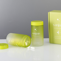 Pot en verre dépoli vert dégradé, résistant à l'humidité et durable, avec boîte cadeau, pour pilules, herbes et petits emballages cosmétiques