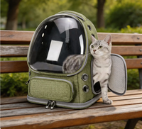 Sac à dos de transport transparent pour chat en PC, avec fermeture éclair, portable, respirant, léger, design capsule spatiale, pour sorties et voyages en avion, 7,5 kg