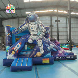 Château Gonflable Commercial Thème Espace avec Toboggan et Panier Basket, Astronaut Jumping Castle pour Garçons - Product Image 4