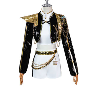 Ecowalson Kpop <span class=keywords><strong>Devil</strong></span> Hunting Group Cos ropa Anime animación juego de rol negro Oro cantando ropa Mira Cosplay ropa - Product Image 2