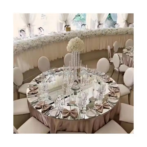 Plateau de table rond en acrylique miroir sur mesure de 60 à 72 pouces pour centre de table de mariage ou de fête - Product Image 1
