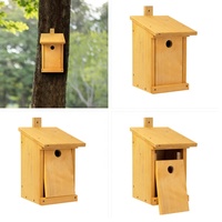 Nichoir à oiseaux en bois fabriqué en bois d'épinette de haute qualité - Version premium vernie 32 mm ou 28 mm