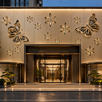 Panneau en aluminium perforé à motif personnalisé, forme ondulée 3D, revêtement de façade pour architecture commerciale