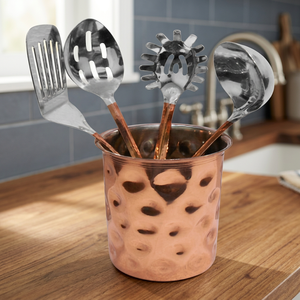 Porte-outil de cuisine en acier inoxydable martelé coloré, porte-couverts, ustensiles de cuisine, fourchette, cuillère, porte-couteaux - Product Image 3