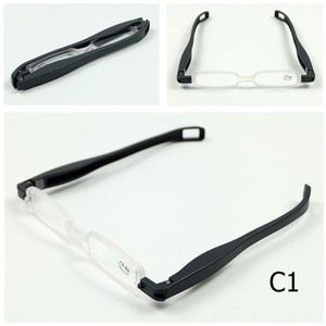 Lunettes de lecture de presbytie en plastique minces portables en rouge et marron avec étui pliant les lunettes des personnes âgées - Product Image 2