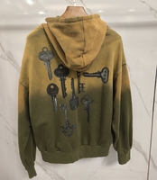 Sweat à capuche personnalisé avec logo brodé, coupe classique, hiver, 100% coton épais, effet délavé Monlyey, patchwork, style streetwear
