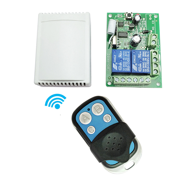 Wireless Remote Control Switch Universal Dc 12V 2Ch Relay Receiver Module With Rf 433 Mhz Remote Transmitter