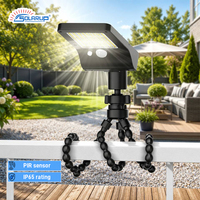 Lámpara Solar con Sensor IP65 LED 5W de Alta Luminosidad, Luz Blanca Fría, Poste de Seguridad Portátil, Bolardo de Suelo ABS para Jardín Exterior