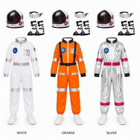 Costume d'astronaute pour enfants avec casque et lunettes, combinaison spatiale pour jeu de rôle avec écussons et bandes argentées pour garçons et filles