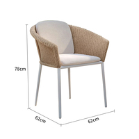 Mobilier d'extérieur imperméable au soleil chaise et table en rotin pour jardin villa loisirs balcon-pour les loisirs de plein air
