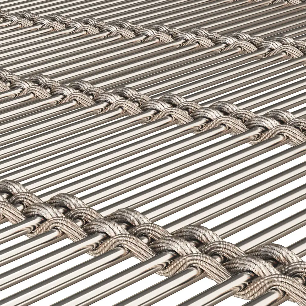 Corrosion Preventive Copper Brass Building Rigid Metal Facades Rod Cable Woven Wire Mesh Lightweight Bronze Metal Mesh