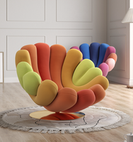 Fauteuil individuel italien créatif Anemone Giovannetti, style moderne minimaliste, pour salon, fauteuil pivotant de détente