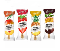 Sacs à glace jetables de qualité alimentaire avec fermeture thermique personnalisée, emballage pour glaces, film plastique en rouleau, sac en plastique à fermeture arrière pour glaces