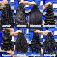 Extensions de cheveux humains bouclés au crochet, tresses sans nœuds, cheveux humains bouclés birmans pré-bouclés en vrac