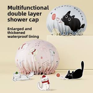 Gorro de Ducha para Adultos de Doble Capa, Grueso e Impermeable, Nuevo Diseño para Uso Doméstico, Venta al Por Mayor - Product Image 2