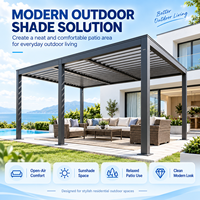 Pergola bioclimatique en aluminium motorisée à toit à lames orientables pour zones de repos des centres commerciaux