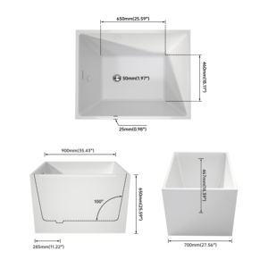 Baignoire autoportante ovale en acrylique blanc brillant avec trop-plein et drain central pour adultes dans la salle de bain - Product Image 6