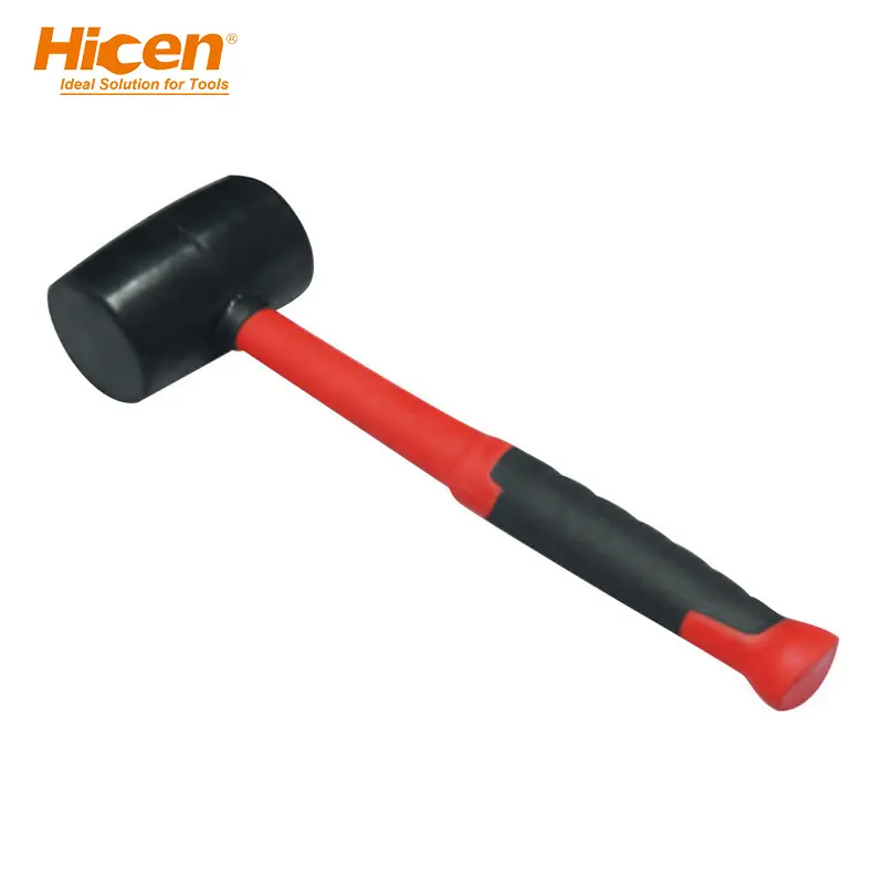 Hicen Black Rubber Head Rubber Mallet and Hammer with Fiberglass Handles