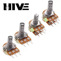 Potentiomètre rotatif à film de carbone HIVE WH14815mm 20mm 1K 1M 2K 5K 10K 20K 50K 100K 250K 500K pour le contrôle du volume audio de guitare