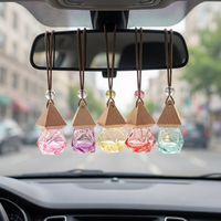 Diffuseur de parfum pour voiture en verre de 8 ml avec logo personnalisé, couleur personnalisée, avec couvercle en bois