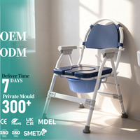 Chaise de toilette pliable en aluminium, capacité 150 kg, réglable en hauteur sur 5 niveaux, pour personnes âgées, modèle moderne en plastique