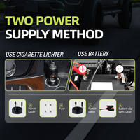 Kit de cric électrique 5 tonnes 12V avec clé à chocs et gonfleur de pneus – Ensemble d'outils portables pour réparation automobile