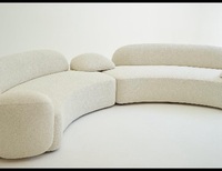 Ensemble moderne de canapés de salon sectionnels Design créatif Forme droite Remplissage éponge Tissu artificiel Pieds en bois Appartement Hôtel