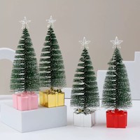 Mini sapin de Noël en aiguilles de pin lumineux à LED de haute qualité, en plastique durable, ornement décoratif de table de Noël, LED colorées pour la nuit