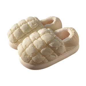 XIXITIAO-Chaussons d'Intérieur à <span class=keywords><strong>Talon</strong></span> Couvert pour <span class=keywords><strong>Femme</strong></span>, Chaussette Douillette Douillette avec Semelle Compensée, Noir, Blanc - Product Image 6