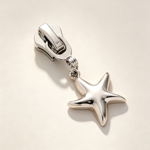 Pendentif fermeture éclair en alliage étoile de mer argentée, thème océan, pour sacs de plage, sacs à main, portefeuilles et accessoires de mode - Product Image 2