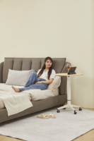 Mesa de centro de comedor redonda de madera maciza de estilo moderno europeo Escritorio de ordenador ajustable