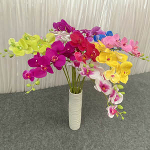 กล้วยไม้สีขาวประดิษฐ์,กล้วยไม้สีฟ้าสำหรับตกแต่งงานแต่งงานขายส่งก้านเดี่ยวปี D-OR001 - Product Image 6