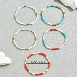 Women's Beaded Bracelet <b>Set</b> Colorful Seed <b>Bead</b> Design Five Piece Jewelry Fashion Accessory - Product Image 3