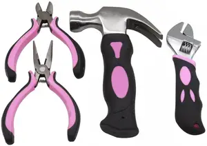 Ladies Pink Tool Kit Túi Công Cụ DIY Set Bộ Dụng Cụ Gia Đình Với Túi Lưu Trữ Nhỏ Gọn