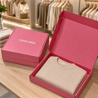 Boîtes d'expédition en carton ondulé réutilisables et écologiques avec poignée, finition mate, emballage plat pour vêtements, avec logo personnalisé imprimé