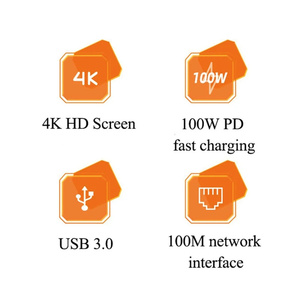 ฮับเชื่อมต่อ USB แบบ<span class=keywords><strong>10</strong></span> in 1 USB3.0 100M/1000M HDTV tf/sd Card + M.2 NVMe SATA Enclosure สำหรับ <span class=keywords><strong>Mac</strong></span> Pro 4K Splitter - Product Image 4
