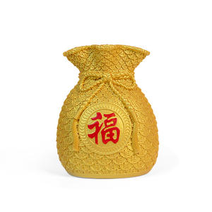 Jarrón Decorativo Bolsa de la Suerte, Adorno de Bolsa de Dinero para Flores, Artesanía Artística de Resina Esculpida, Decoración Festiva para el Hogar, Sala de Estar, Entrada, Regalo de Inauguración - Product Image 5