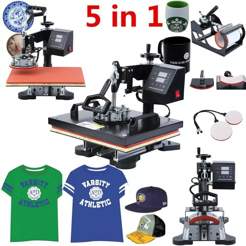 5 in 1 Heat Press Multi-functional T shirt Sublimation Printing Machine